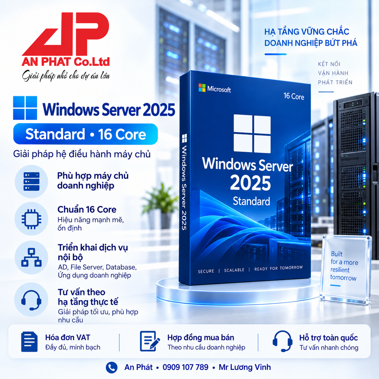 Windows Server 2025 Standard 16 Core — phần mềm bản quyền tại An Phát