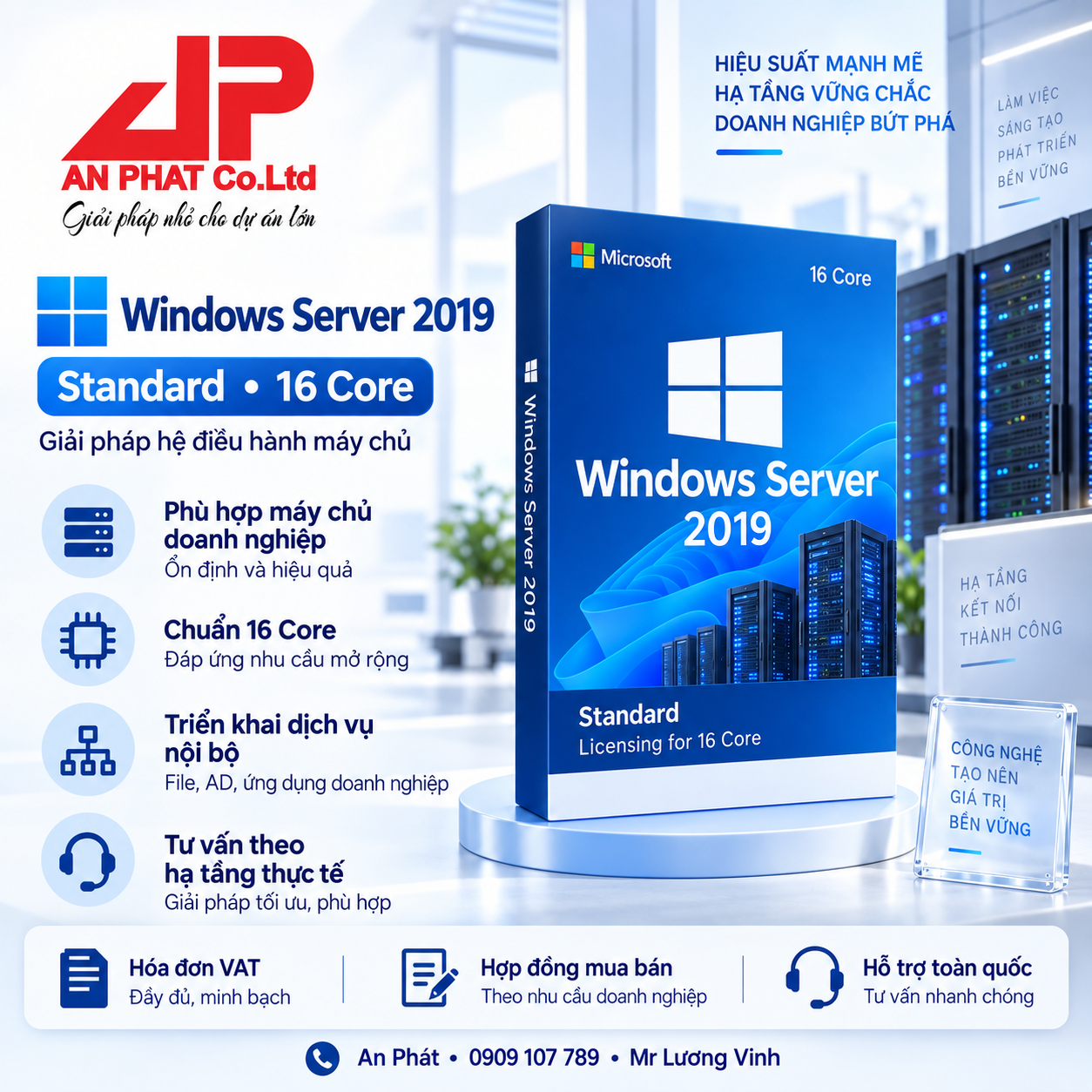 Windows Server 2019 Standard 16 Core — phần mềm bản quyền tại An Phát