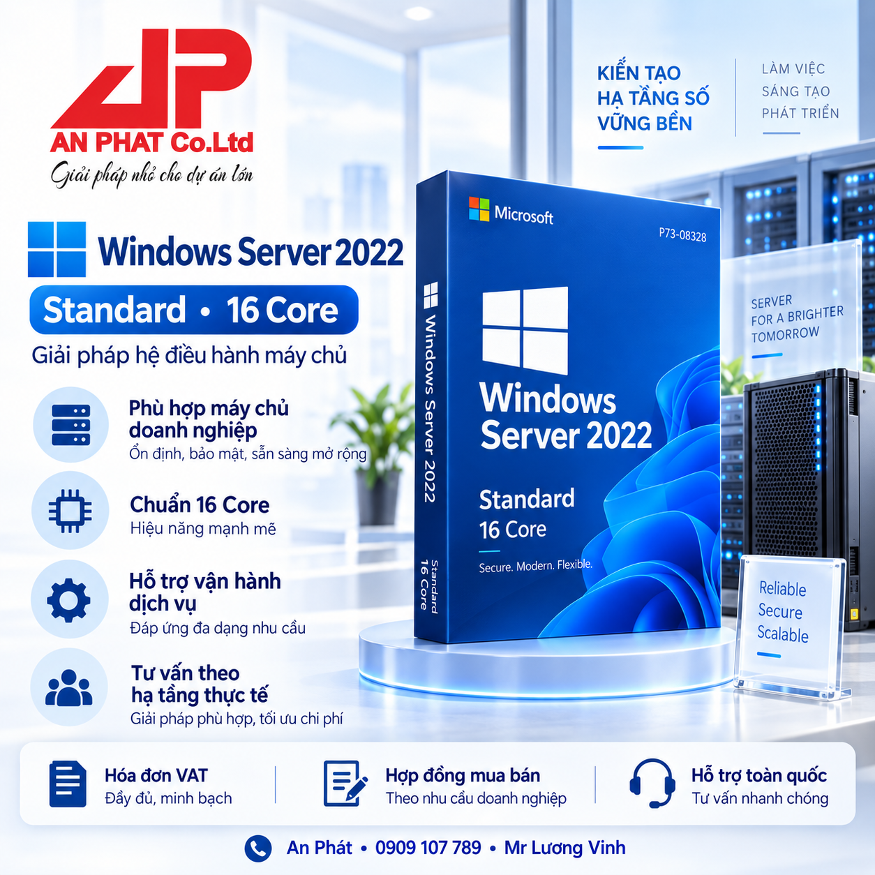 Windows Server 2022 Standard 16 Core — phần mềm bản quyền tại An Phát
