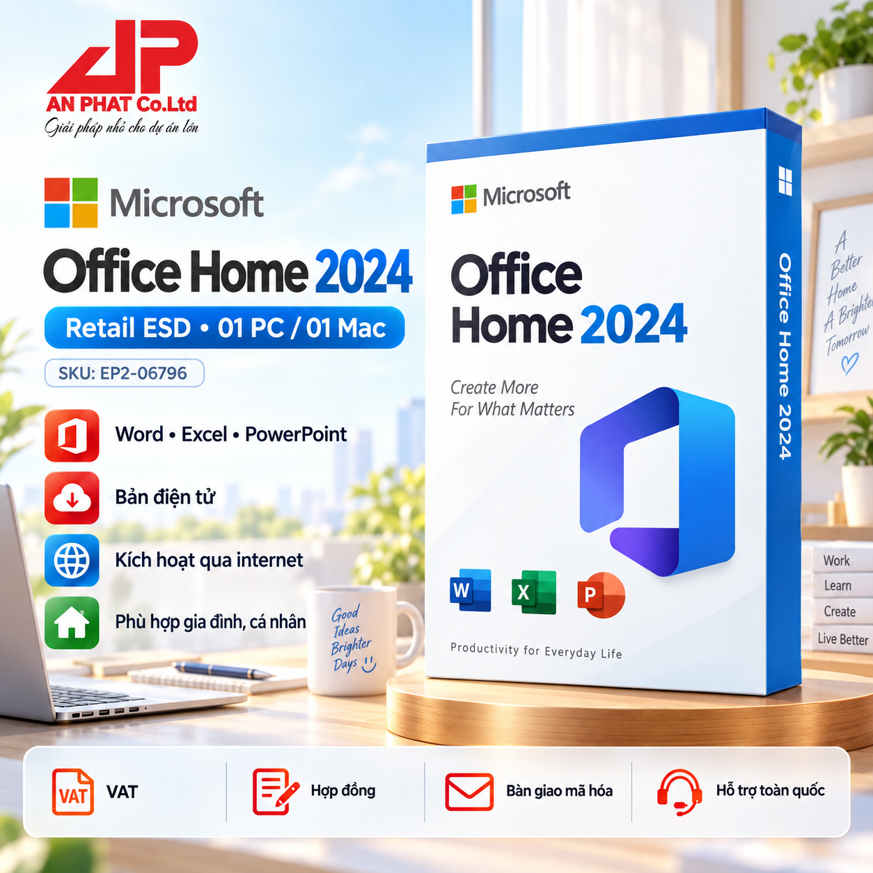 Office Home 2024 Retail ESD — phần mềm bản quyền tại An Phát