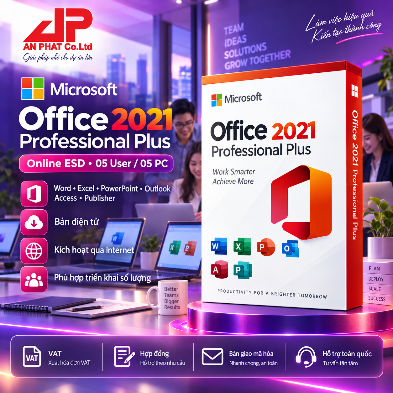 Office 2021 Professional Plus — nhóm 05 thiết bị — phần mềm bản quyền tại An Phát